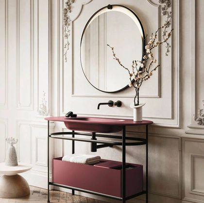 Mobile da Bagno sospeso Almond 02 in laccato opaco di Arbi