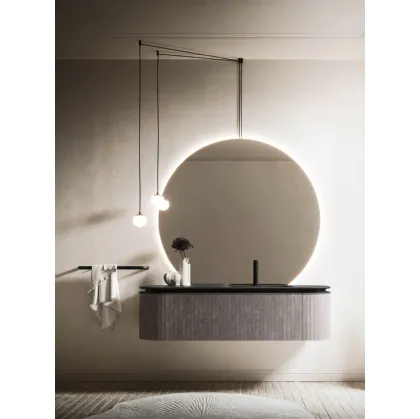 Mobile da Bagno sospeso Almond 08 in Laminam Burgundy di Arbi