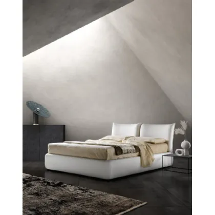 Letto in tessuto imbottito con testiera e box contenitore Zen di Bside