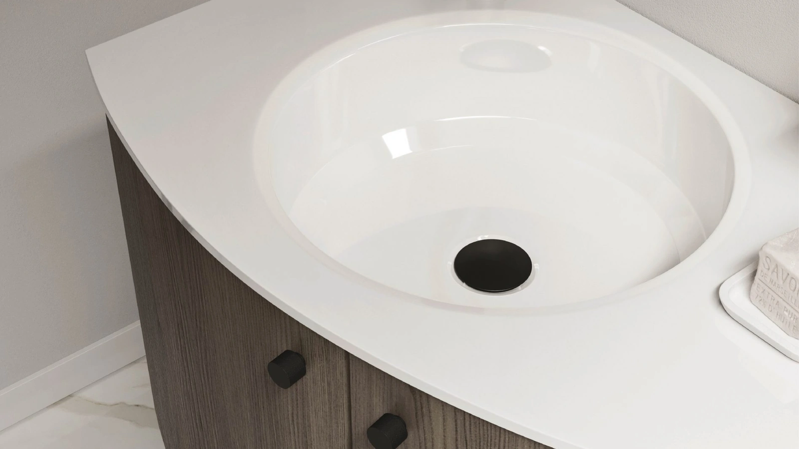 Mobile da Bagno sospeso Ho-me plus curvo 46 di Arbi