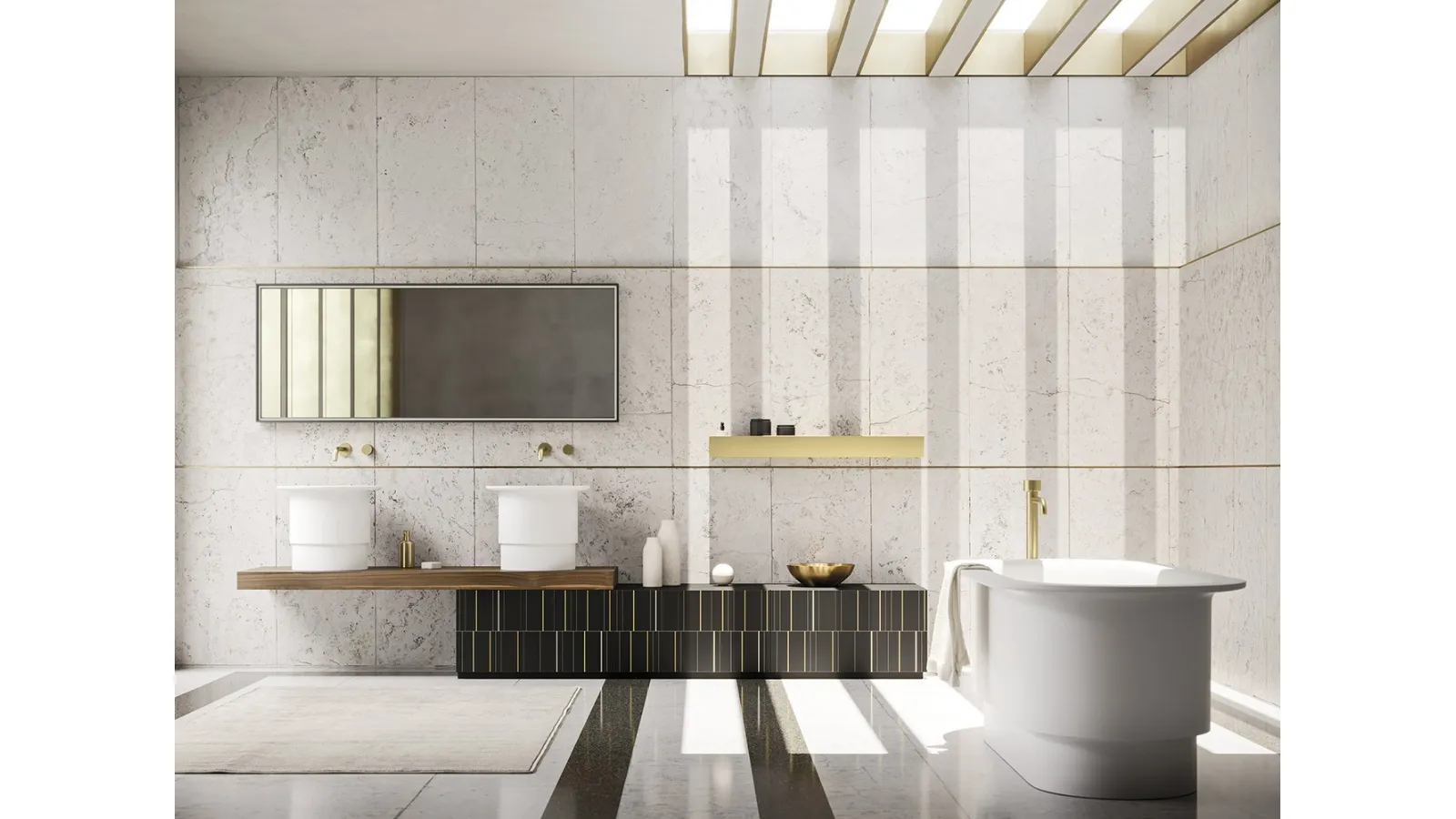 Mobile da Bagno Sky Texture 12 finitura golden nero di Arbi