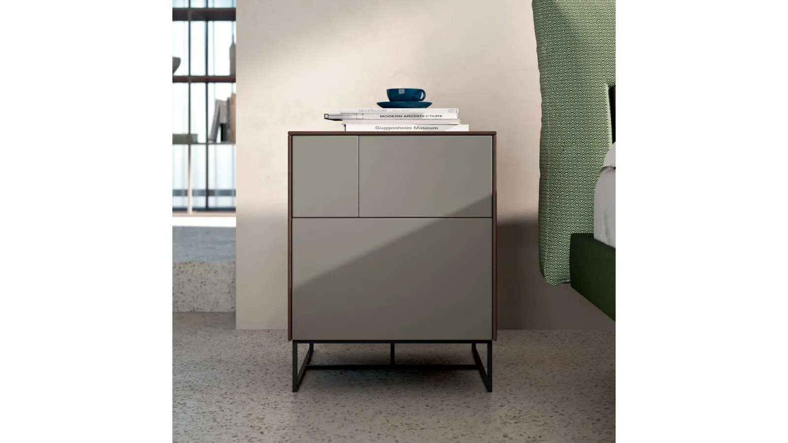 Comodino laccato opaco Gruppo Klee 02 di Orme