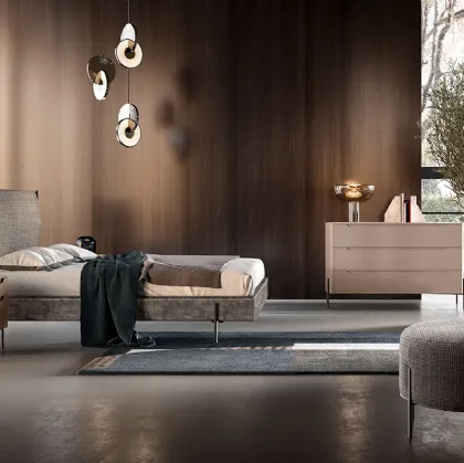 Letto in tessuto con testiera A01 Rigel di Mercantini