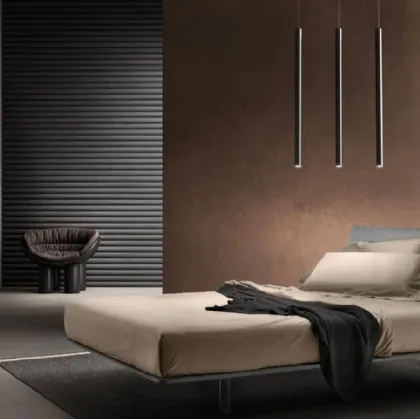 Letto in tessuto imbottito con testiera Curious di Bside