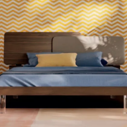 Letto di design in materico ed ecopelle Loli di Orme
