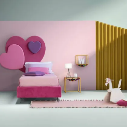 Letto moderno con testiera a forma di cuore Sweet di Bside