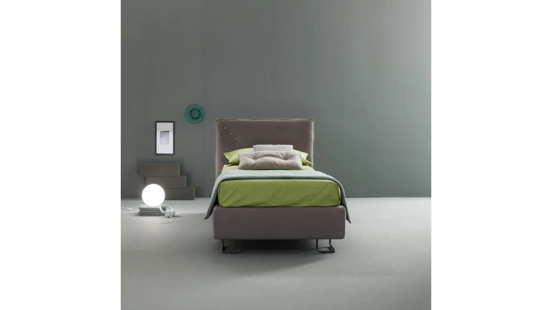 Letto moderno singolo imbottito Bloom di Bside