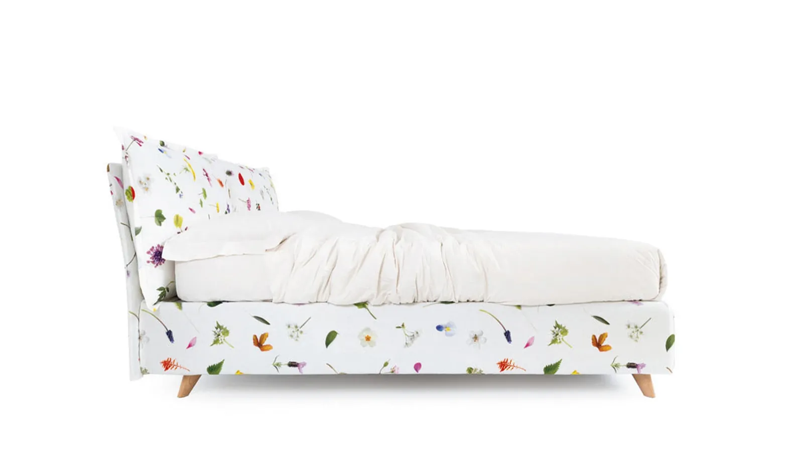 Letto in tessuto a fiori con contenitore So Wild di Noctis