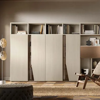 Libreria a muro Kosmos KL213 in legno di Mercantini