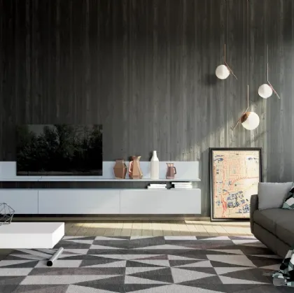 Mobile Porta Tv sospeso Unikawood 17 in legno laccato grigio di Fratelli Mirandola
