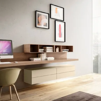 Mobile sospeso Living 08 in legno e laccato opaco di Arredo3