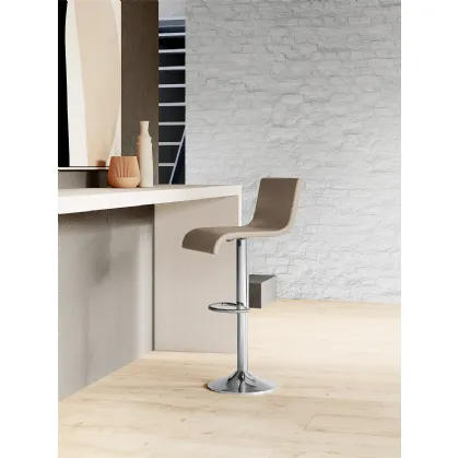 Sgabello regolabile Ermes con seduta rivestita in ecopelle di Arredo3