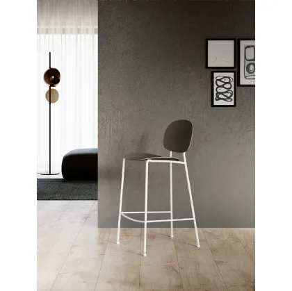 Sgabello Lisa L in multistrato di Rovere e struttura in acciaio verniciato di Arredo3