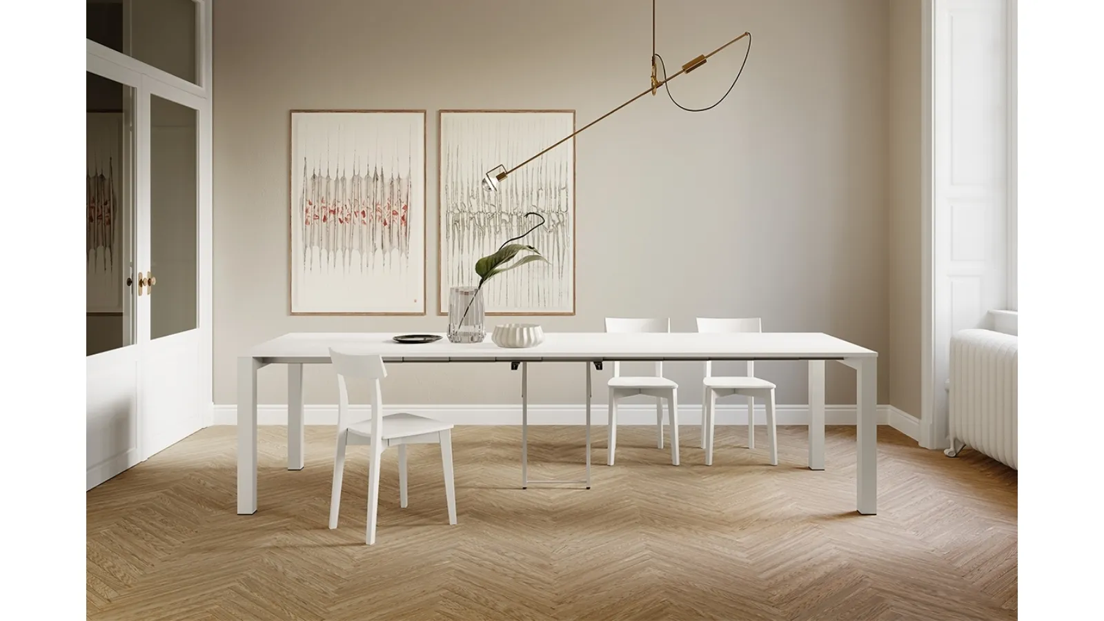 Tavolo allungabile in laminato con struttura in metallo verniciato Long Island di Arredo3