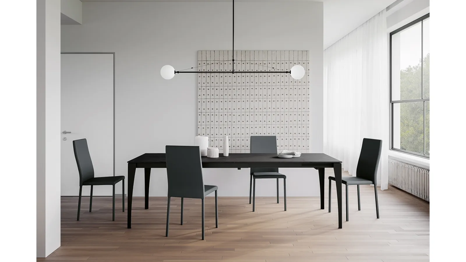 Tavolo allungabile con top in laminato e gambe in metallo verniciato Royal di Arredo3