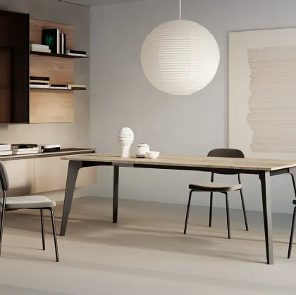 Tavolo allungabile Rubens con top in laminato e gambe in legno verniciato di Arredo3