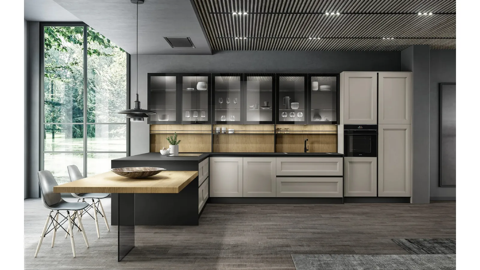 Cucina Moderna Meg 02 con penisola di Arredo3