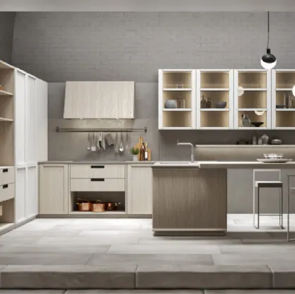 Cucina Moderna angolare in legno di Rovere Eclettica 05 di Scandola