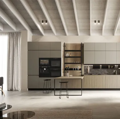 Cucina Moderna in laccato e laminato con penisola Wega 05 di Arredo3